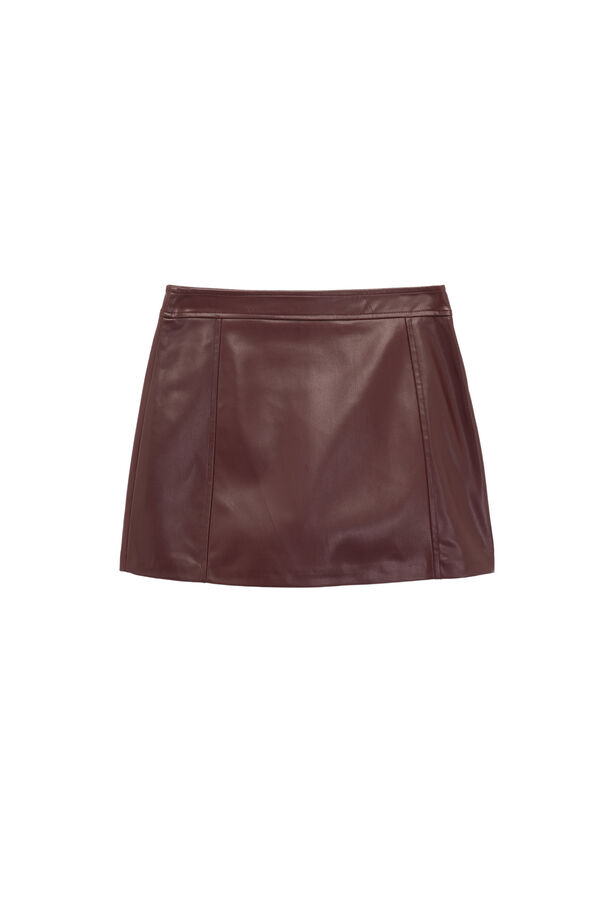 Koton Leather-effect miniskirt red