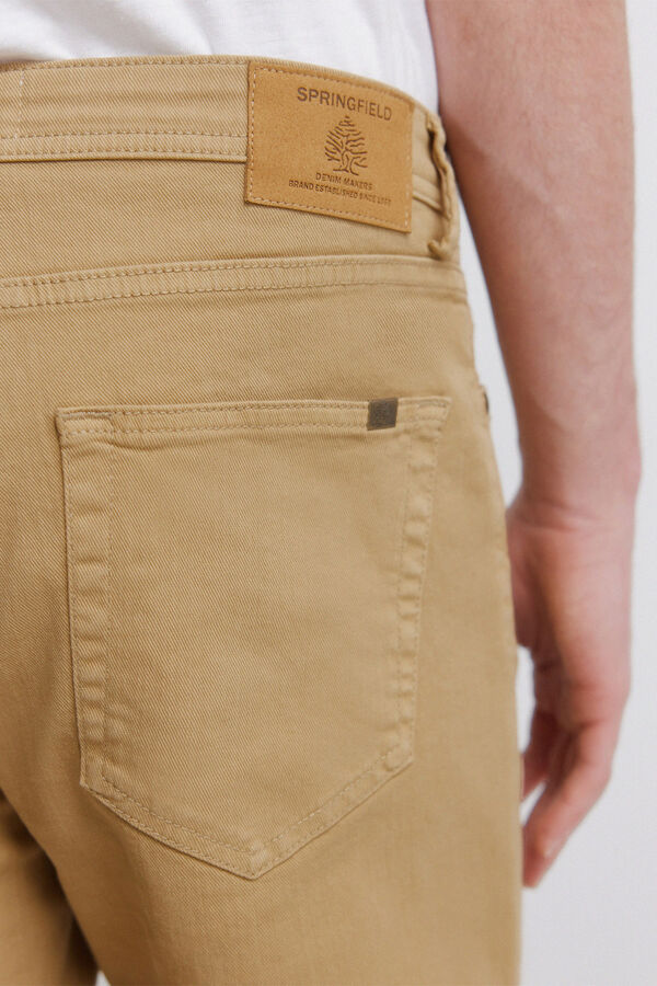 Springfield Washed 5-pocket slim fit Bermuda shorts brown