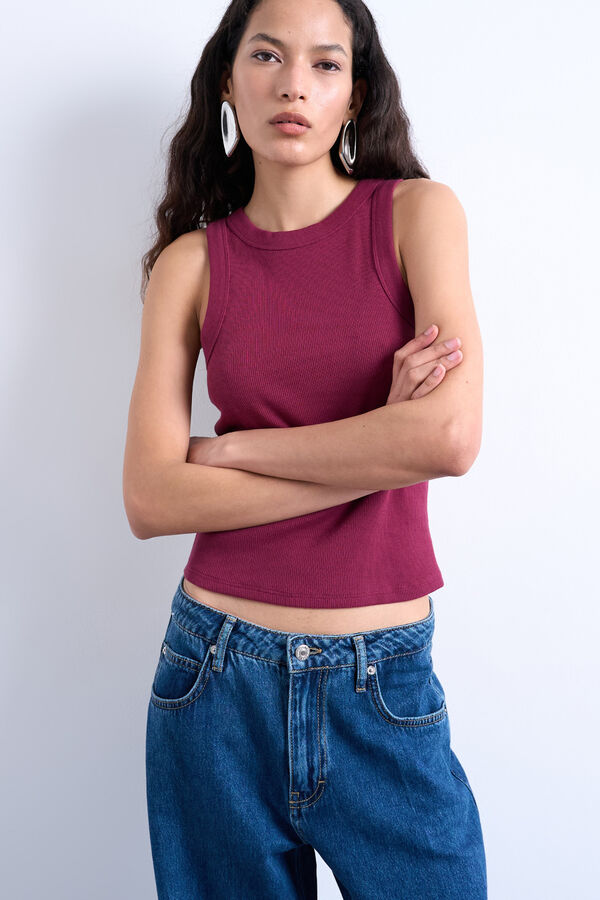 Topshop Round neck top pink
