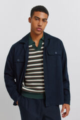 Springfield Slub cotton overshirt blue