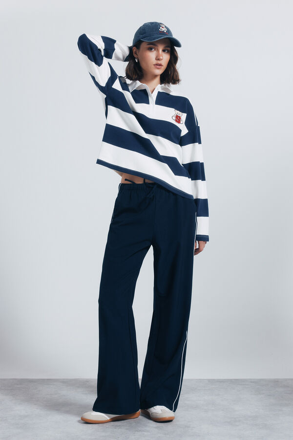 Springfield Polo rayures avec détail brodé bleu