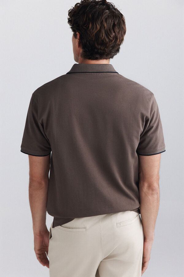 Springfield Polo piqu&eacute; contrastes slim fit nude