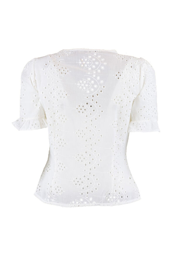 Trendyol Blusa recta de manga larga marfil
