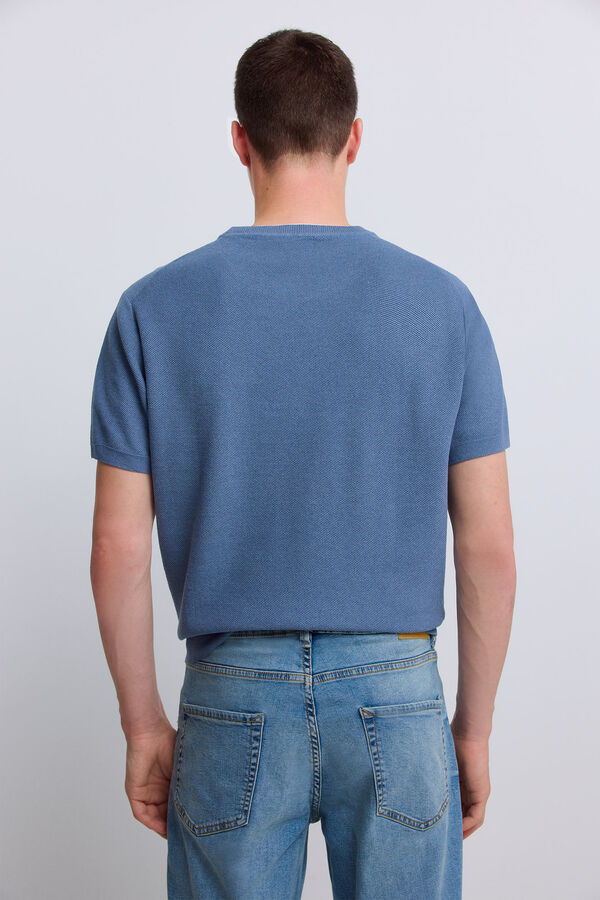 Springfield T-shirt em malha estruturada azul
