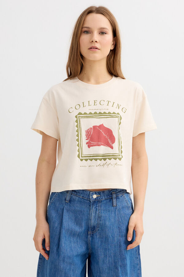 Inside Printed short sleeve T-shirt white