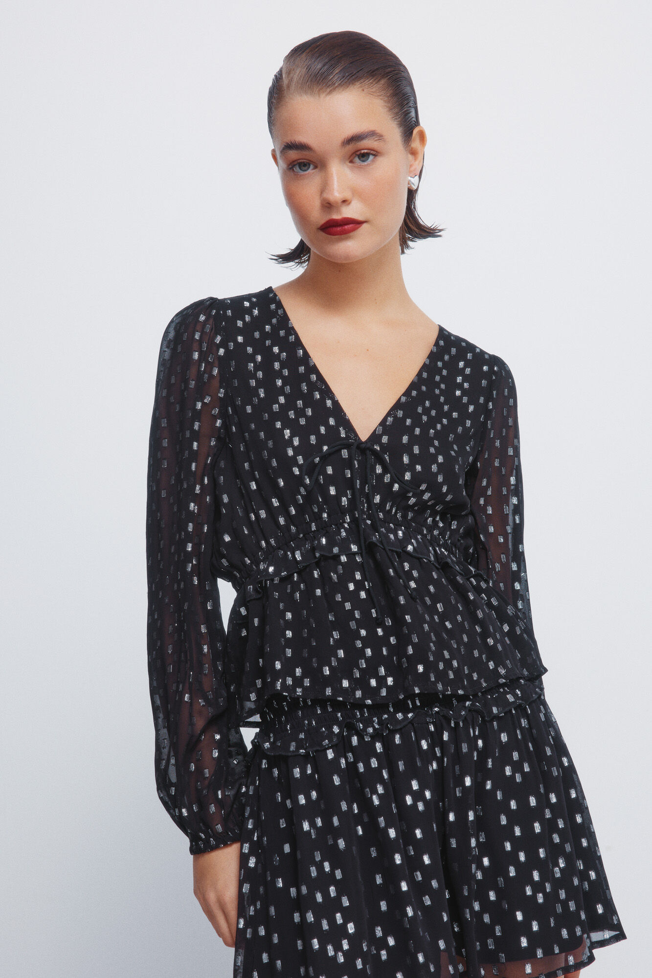 Springfield Lurex blouse with elastic waistband