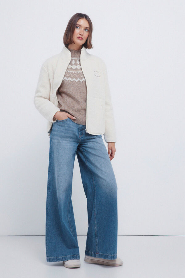 Springfield Pull jacquard à bordure en pull nude