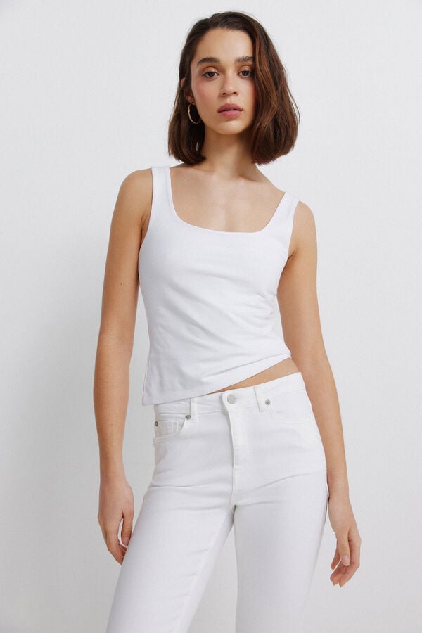 Springfield Kick flare jeans white