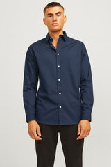 JJ REBEL Schmal geschnittenes, formelles Twill Blau