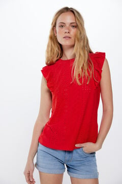 Springfield T-shirt bordado suíço decote redondo cor