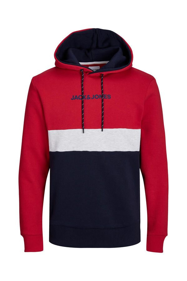 Springfield Colour block hoodie crvena