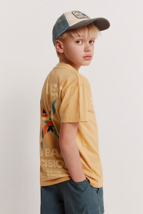 Springfield Kids Dečija majica kratkih rukava sa talasima Žuta