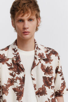 Springfield Printed viscose nylon short sleeve shirt