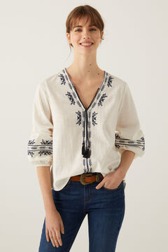 Springfield Bluse Stickerei Ethno ecru