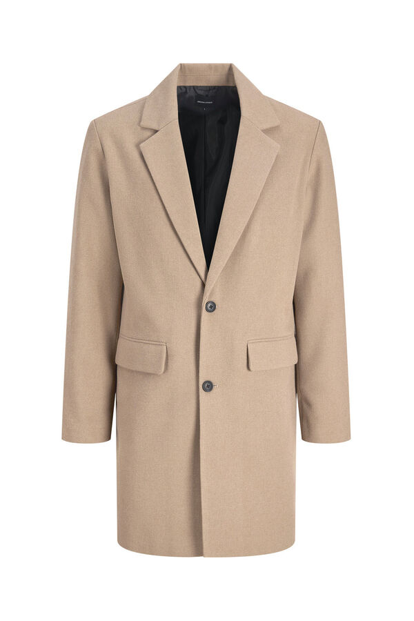 Jack & Jones Sobretudo de gola italiana cinzento