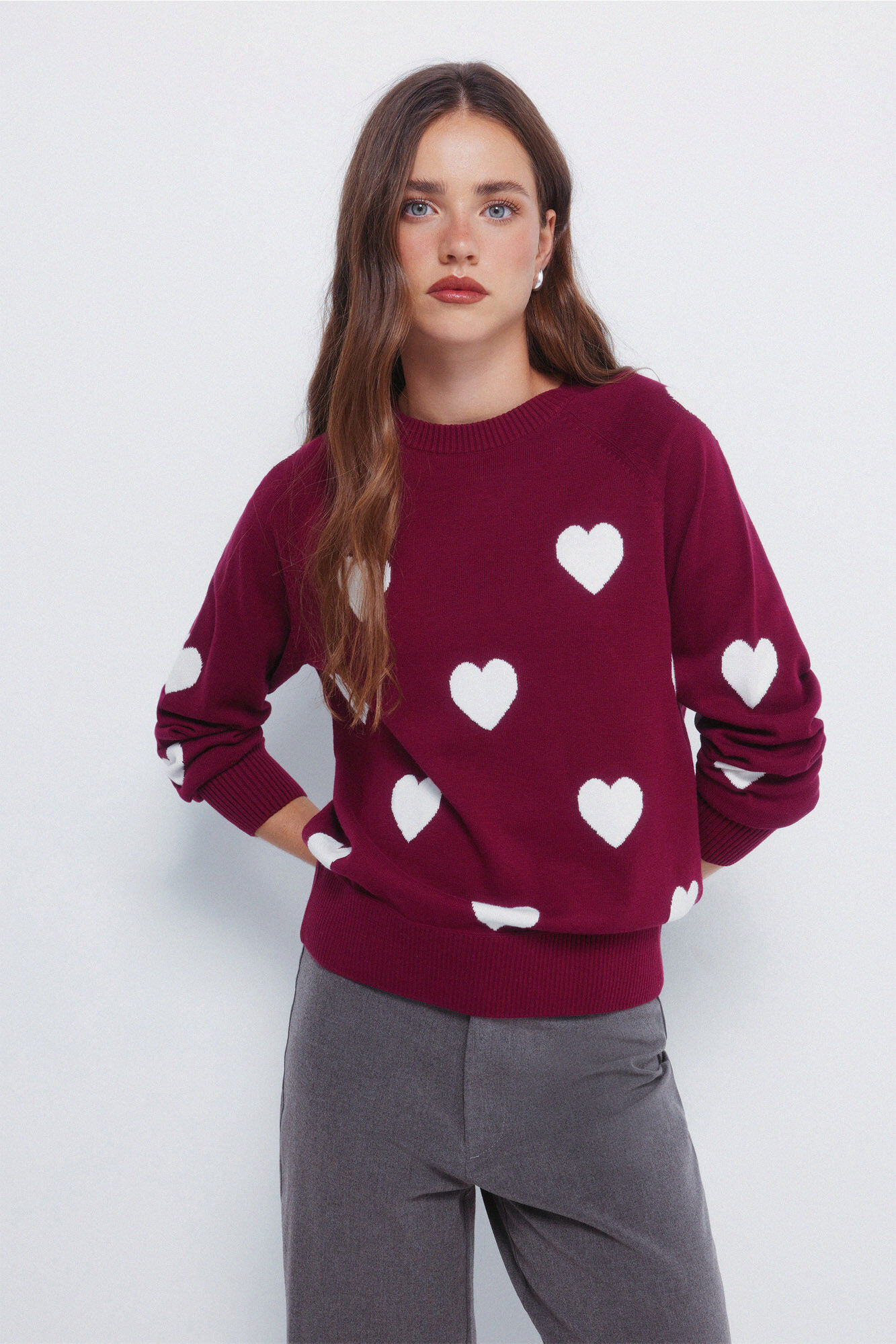 Springfield Intarsia hearts jumper