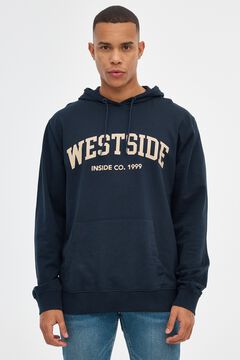 Springfield Hooded sweatshirt with text print blue