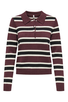 Only Polo de malha &agrave;s riscas