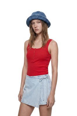 Minifalda pantalón denim