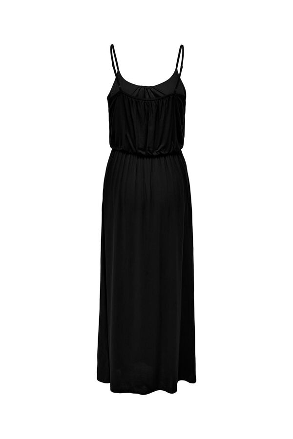 Only Vestido largo de tirantes regulables negro