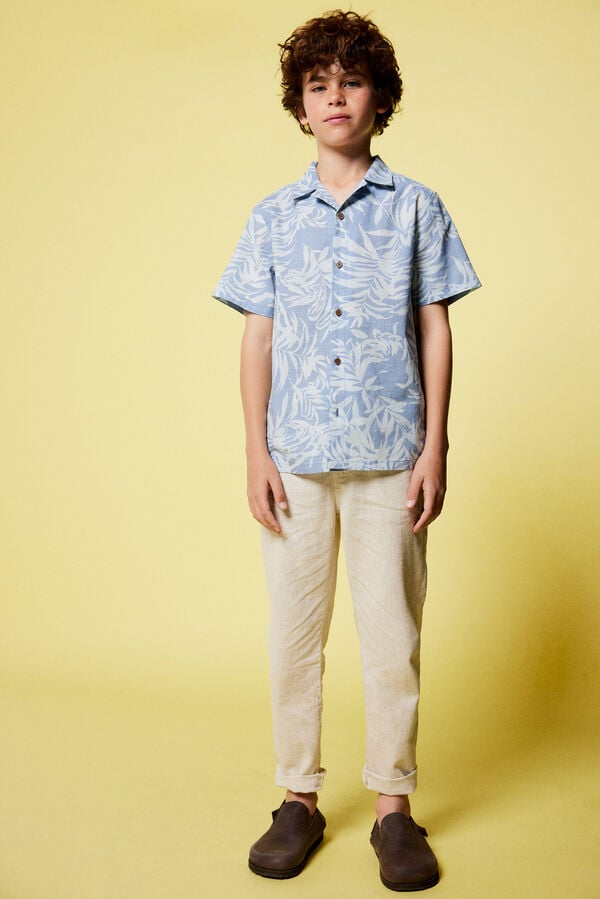 Springfield Košulja za dečake sa cvetnim dezenom indigo-plava