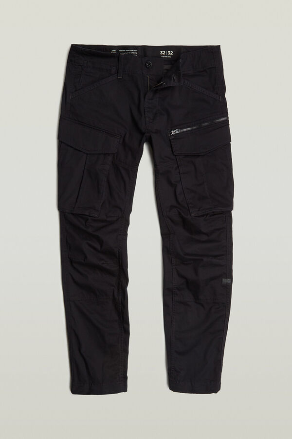 G-STAR Pantalones cargo Rovic Zip 3D. Corte Regular Tapered negro