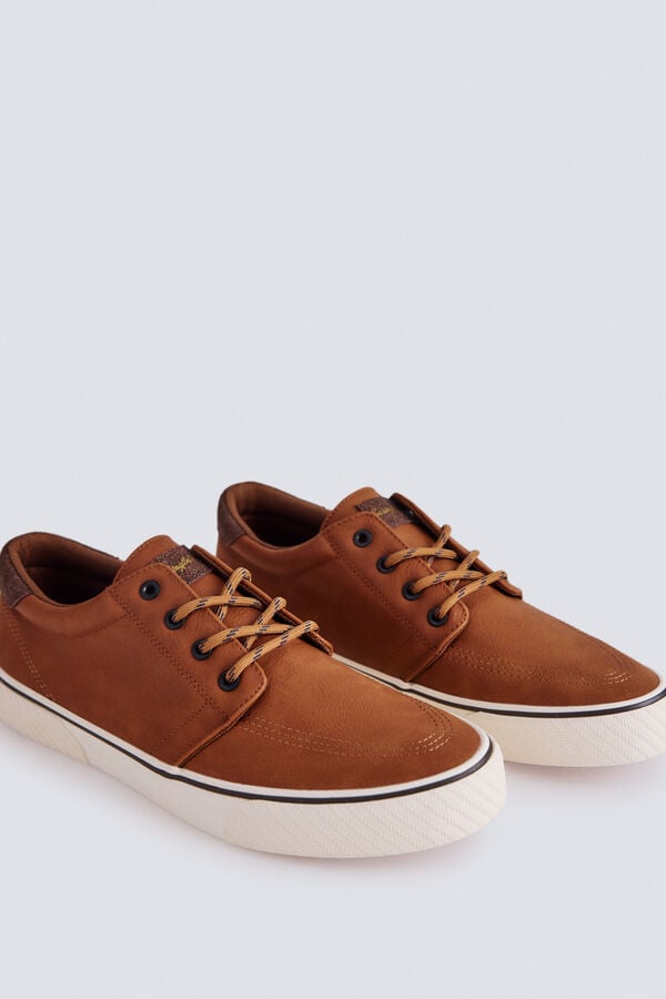 Springfield Faux leather iconic sneaker nude