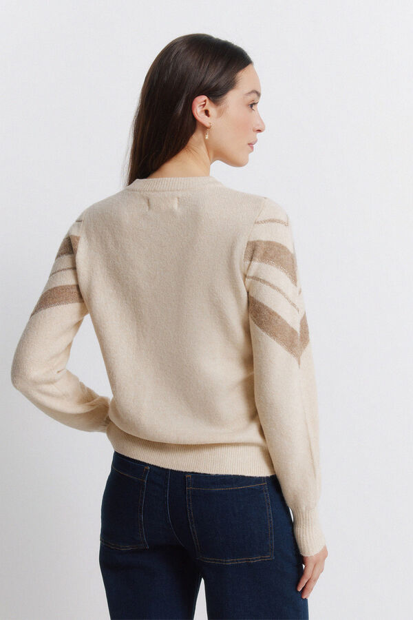 Springfield Chevron lurex jumper brown