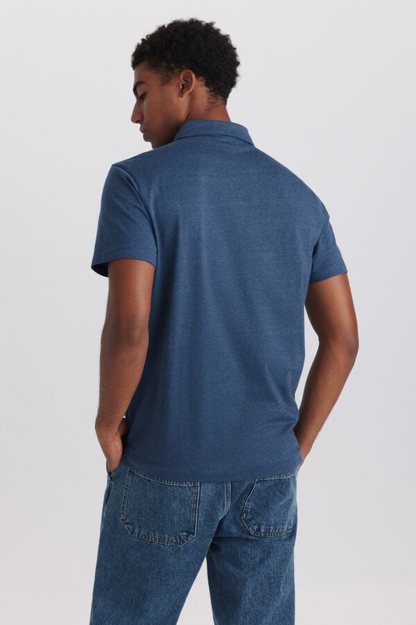 Springfield Microraya jersey slim fit polo shirt blue