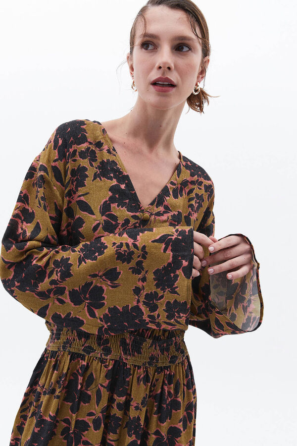 Oxxo Vestido comprido estampado vison