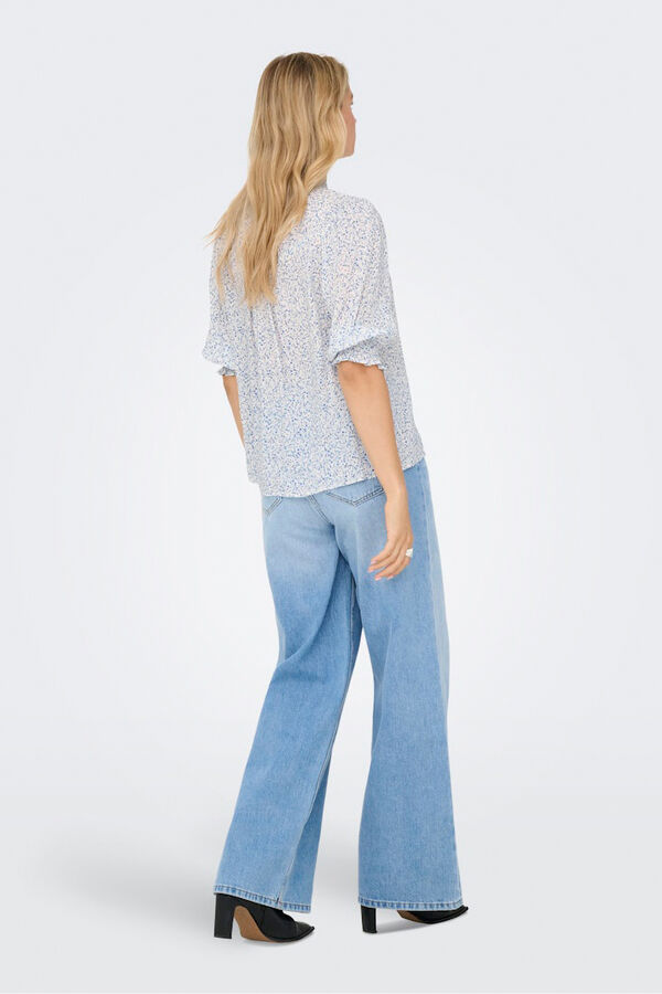 Only Elastic 3/4 sleeve shirt white