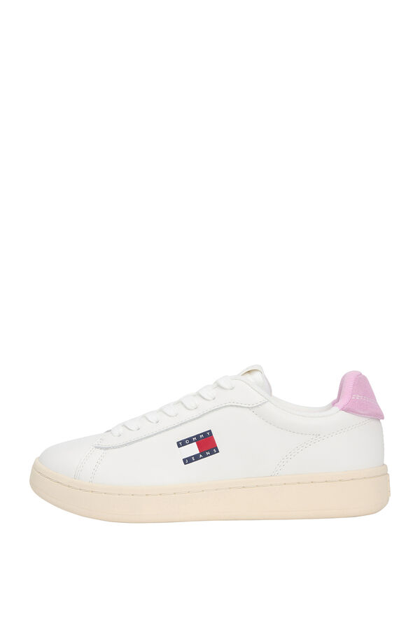 Tommy Jeans Zapatillas de mujer en color blanco con bandera de Tommy Jeans. blanco