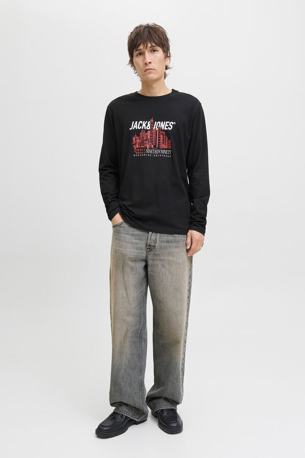 Jack & Jones T-Shirt mit normaler Passform  Schwarz