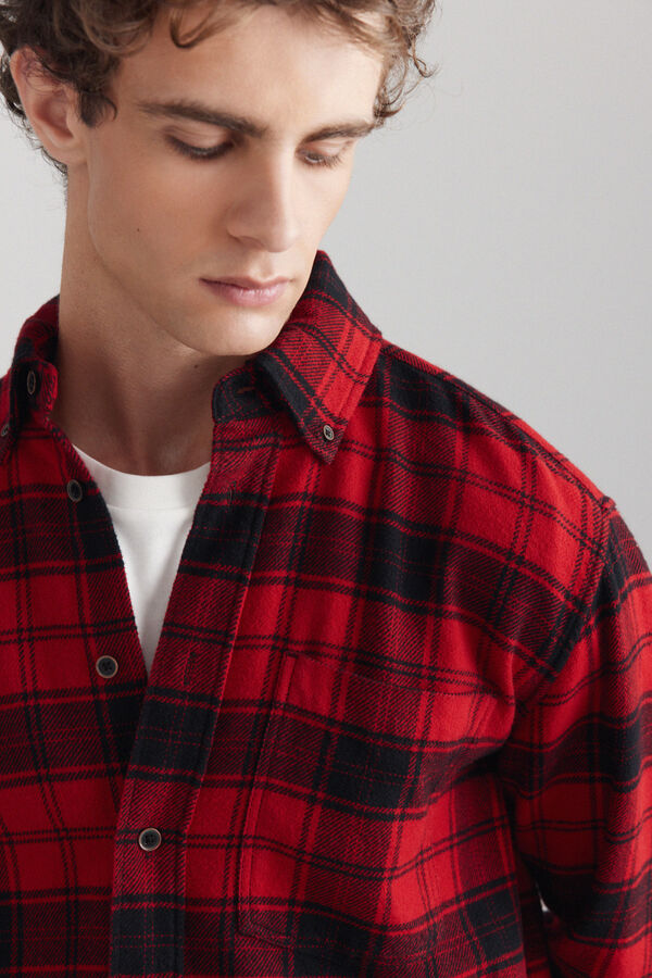 Springfield Chemise en flanelle &agrave; carreaux overshirt rouge