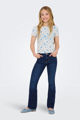 Only Girls Cal&ccedil;a jeans flare para menina azul