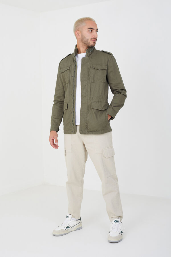 Brave Soul Chaqueta multibolsillos gris