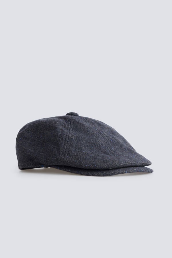 Springfield Wool blend flat cap blue