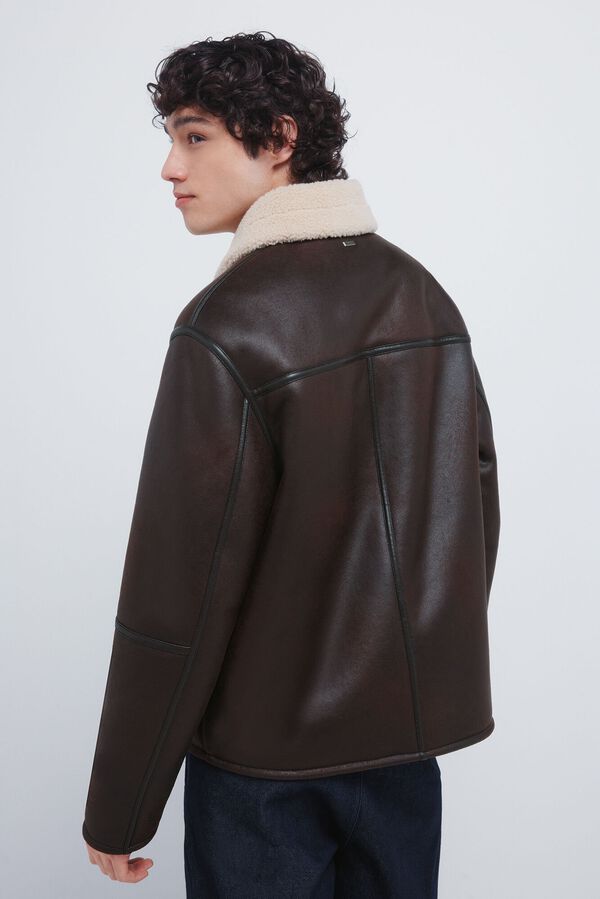 Springfield Blouson aviateur effet daim double face nude