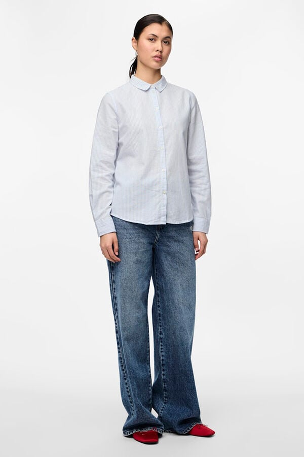 Pieces Oxford-Hemd Basic Blau