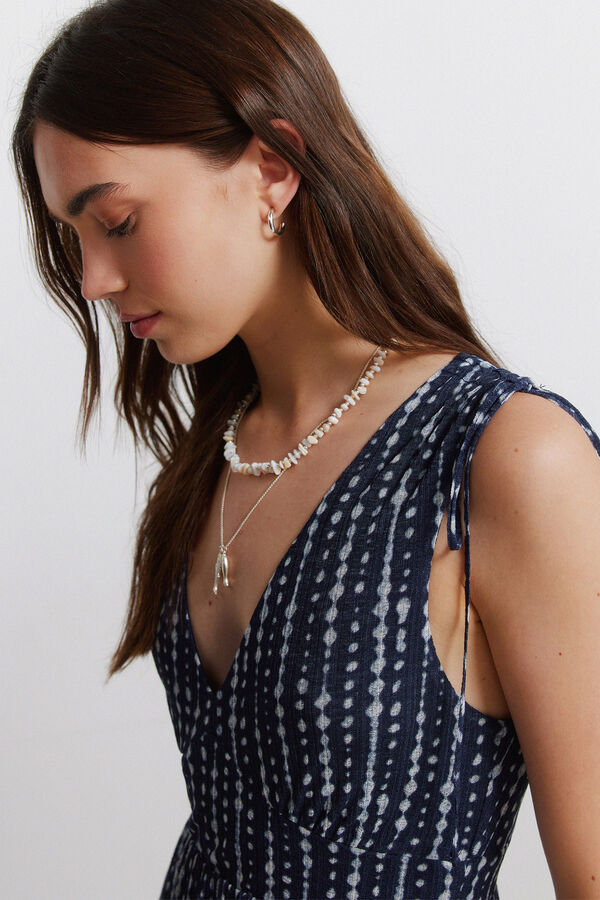 Springfield Gathered shoulder strap dress blue