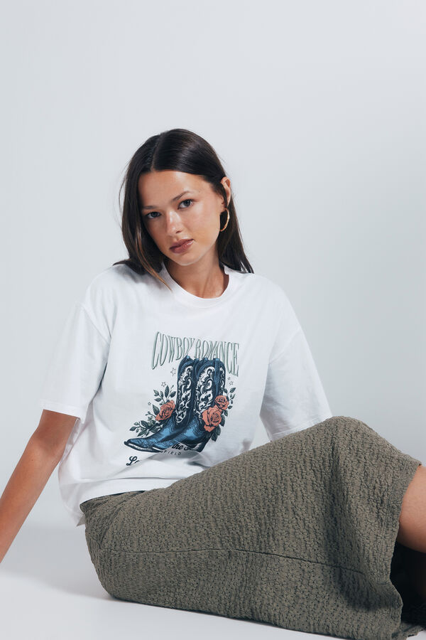 Springfield Western graphic t-shirt nude