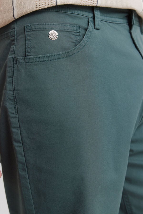 Springfield Lightweight 5-pocket washed regular fit Bermuda shorts blue