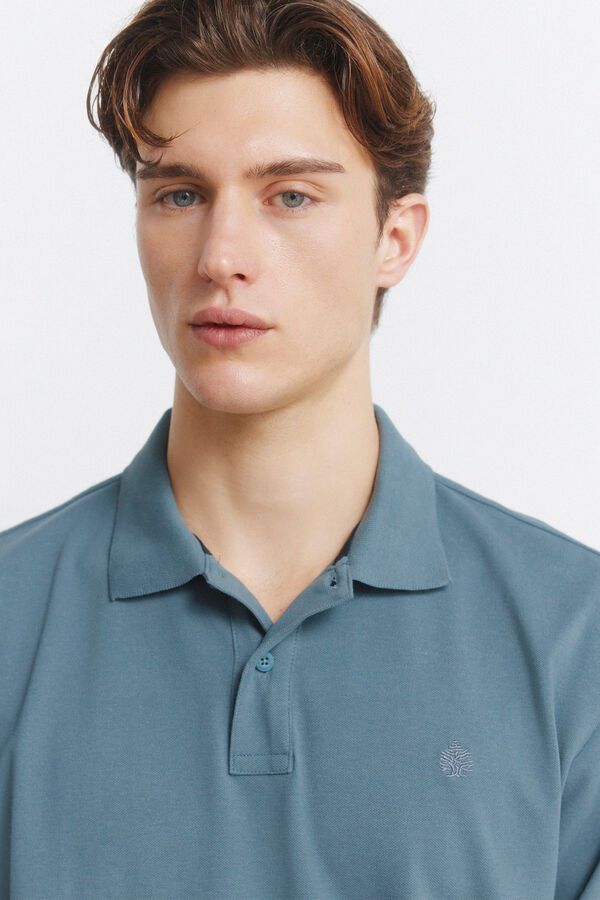 Springfield Basic long sleeve regular fit polo shirt SPRINGFIELD blue