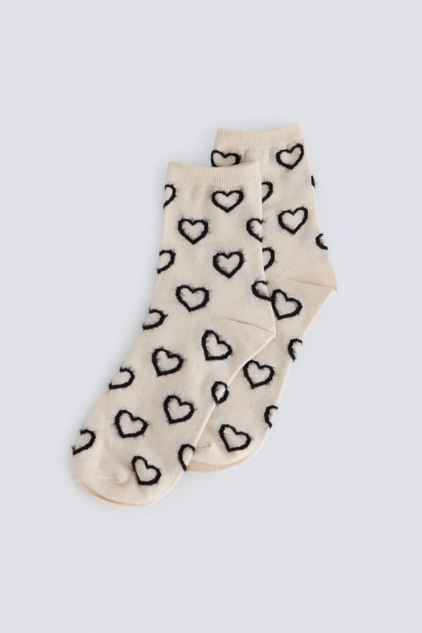 Springfield Heart print socks beige
