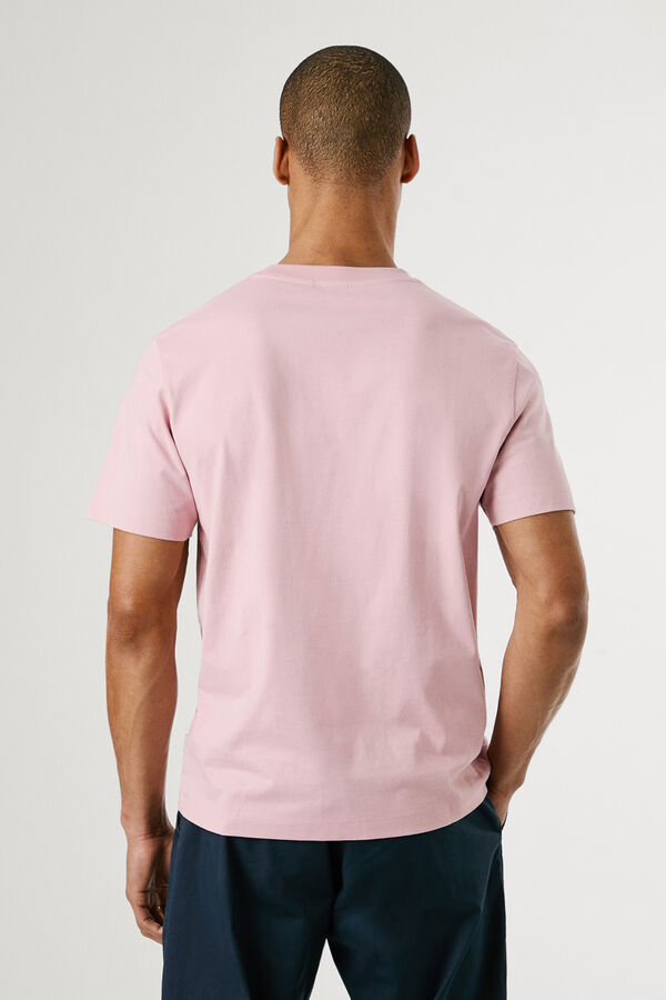 Pepe Jeans Camiseta de manga corta con logo y estampado frontal. rosa