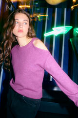 Springfield Su&eacute;ter assim&eacute;trico lurex rosa