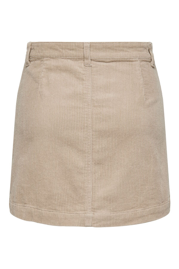 Only Saia curta de veludo cotel&ecirc; cru