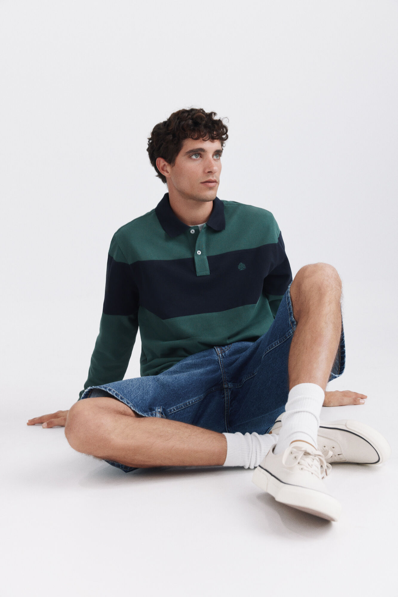 Springfield Polo piqu&eacute; manga comprida bloco de cor regular fit
