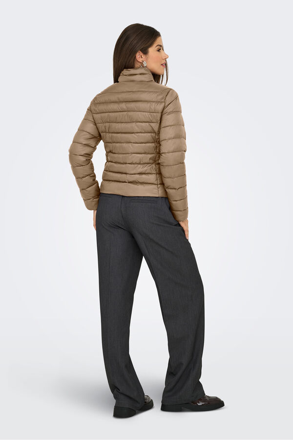 Only Chaqueta acolchada cremallera marrón