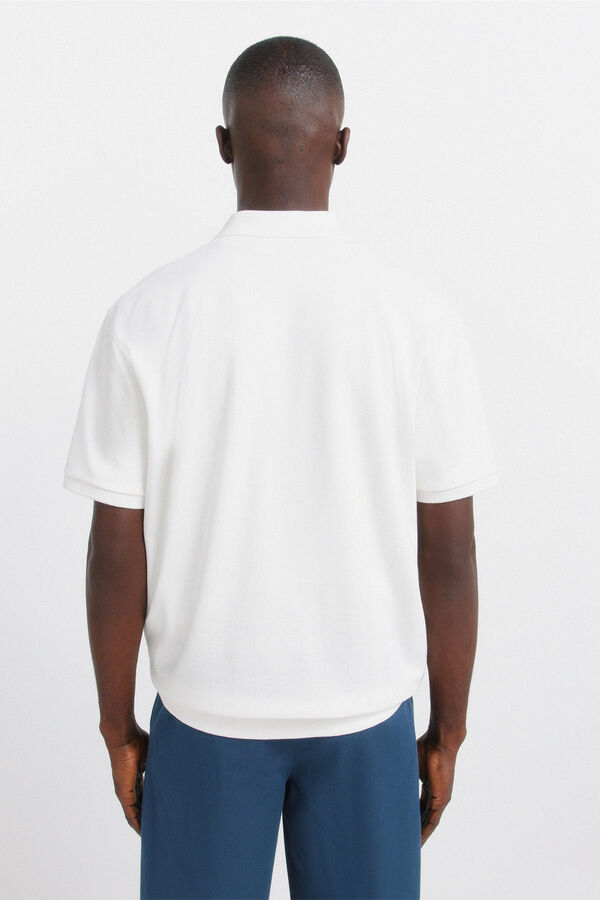 Springfield Striped regular fit polo shirt beige